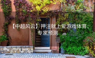 【中超风云】押注就上爱游戏体育：专家预测