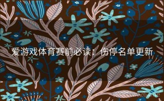 爱游戏体育赛前必读：伤停名单更新