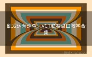 凯发运营速查：VCT联赛盘口教学合集