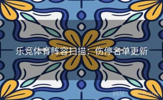 乐竞体育阵容扫描：伤停名单更新