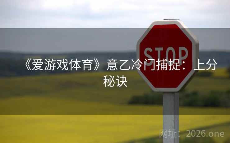 《爱游戏体育》意乙冷门捕捉：上分秘诀  第1张
